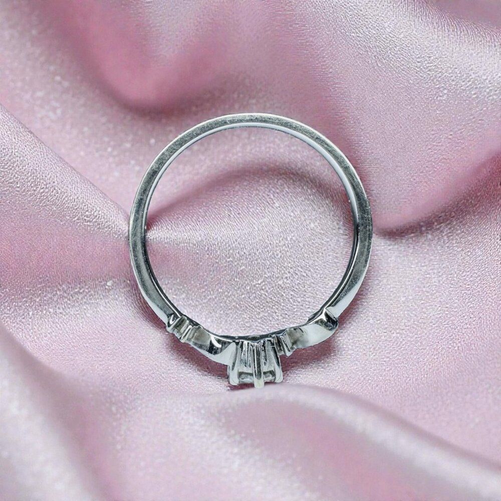 10K White Gold Diamond Ring -1/3CT T.W. -Size 5- Fairytale Scroll Wedding Ring - Picture 12 of 16